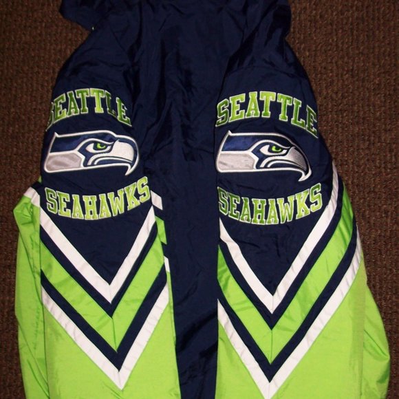 Seattle SEAHAWKS Starter Hooded Jacket S M L XL 2X - Picture 9 of 12